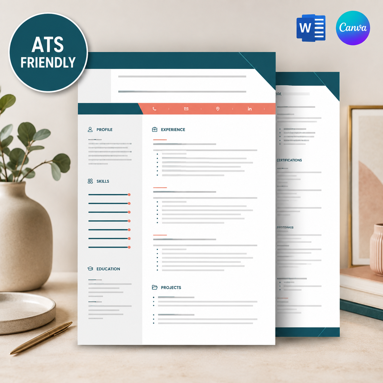 Executive resume, cover letter and references suite